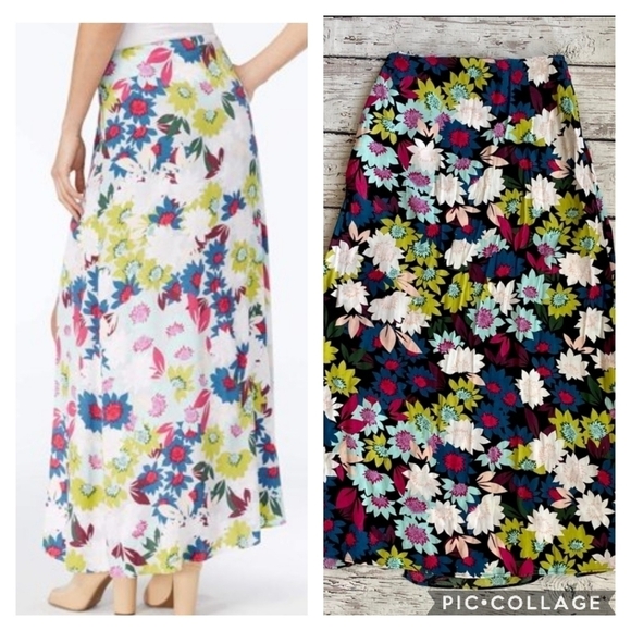 Guess Floral Double Slit Maxi Kloey Skirt Size 2 - Picture 4 of 12